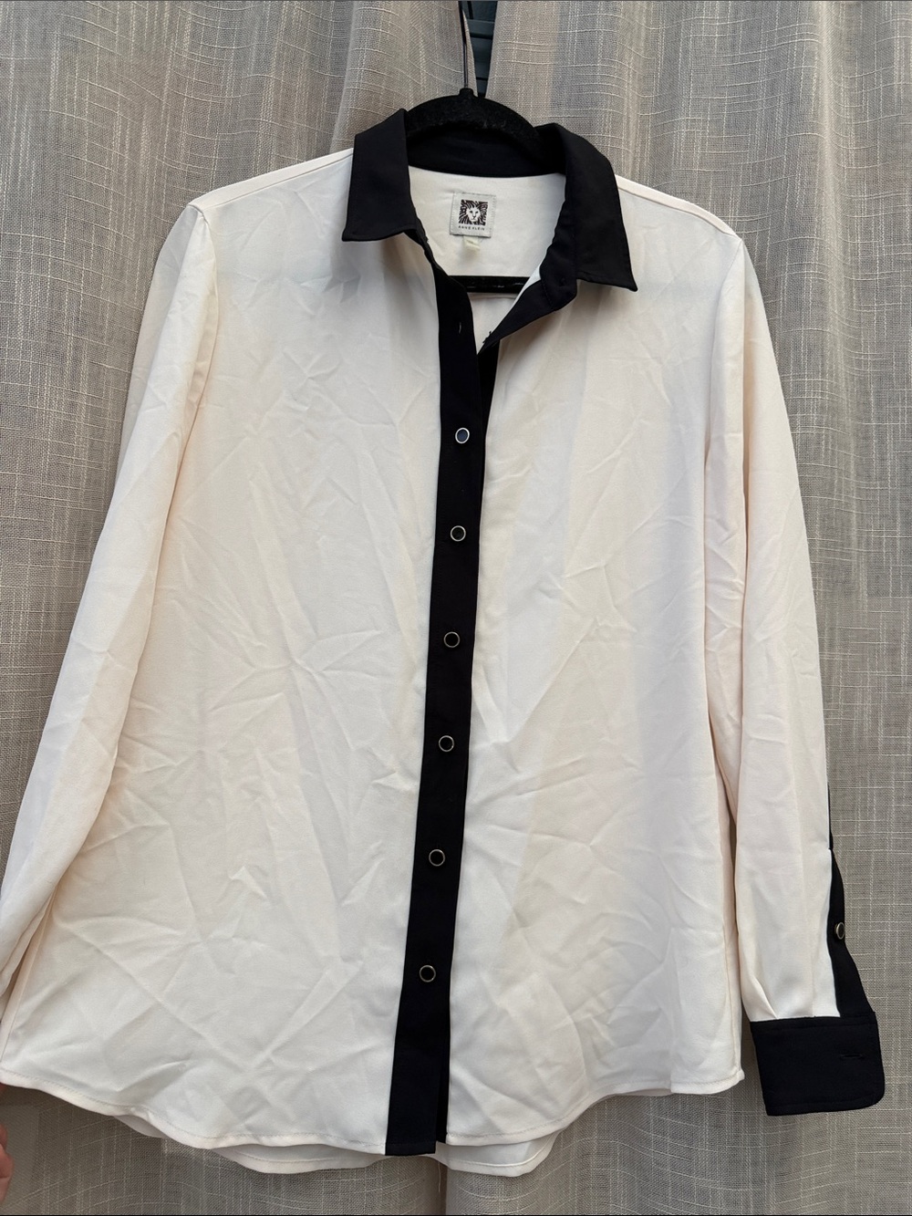 Anne Klein Contrast Button-Up Shirt